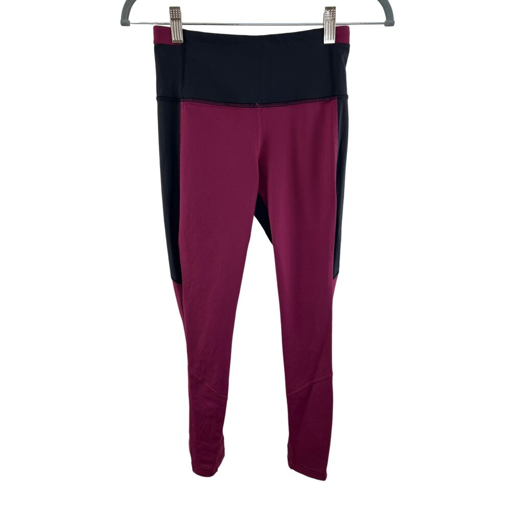 LULULEMON Burgundy Black High Waist Women's Athletic Leggings Size 4